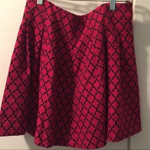 Red and black flared skirt